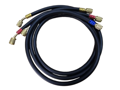 R410 90 cm Gaz Şarj Hortumu Siyah Yüksek Kaliteli 3 lü set - 1
